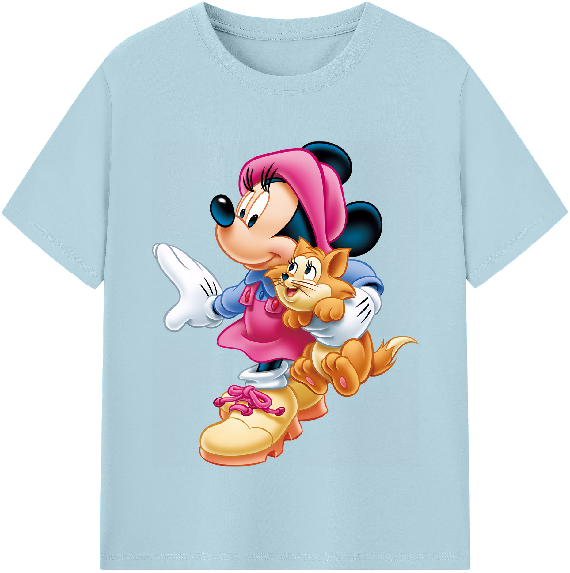 （画像用） ミッキーマウス Mickey Mouse 綿100％半袖Tシャツ（フロントプリント）